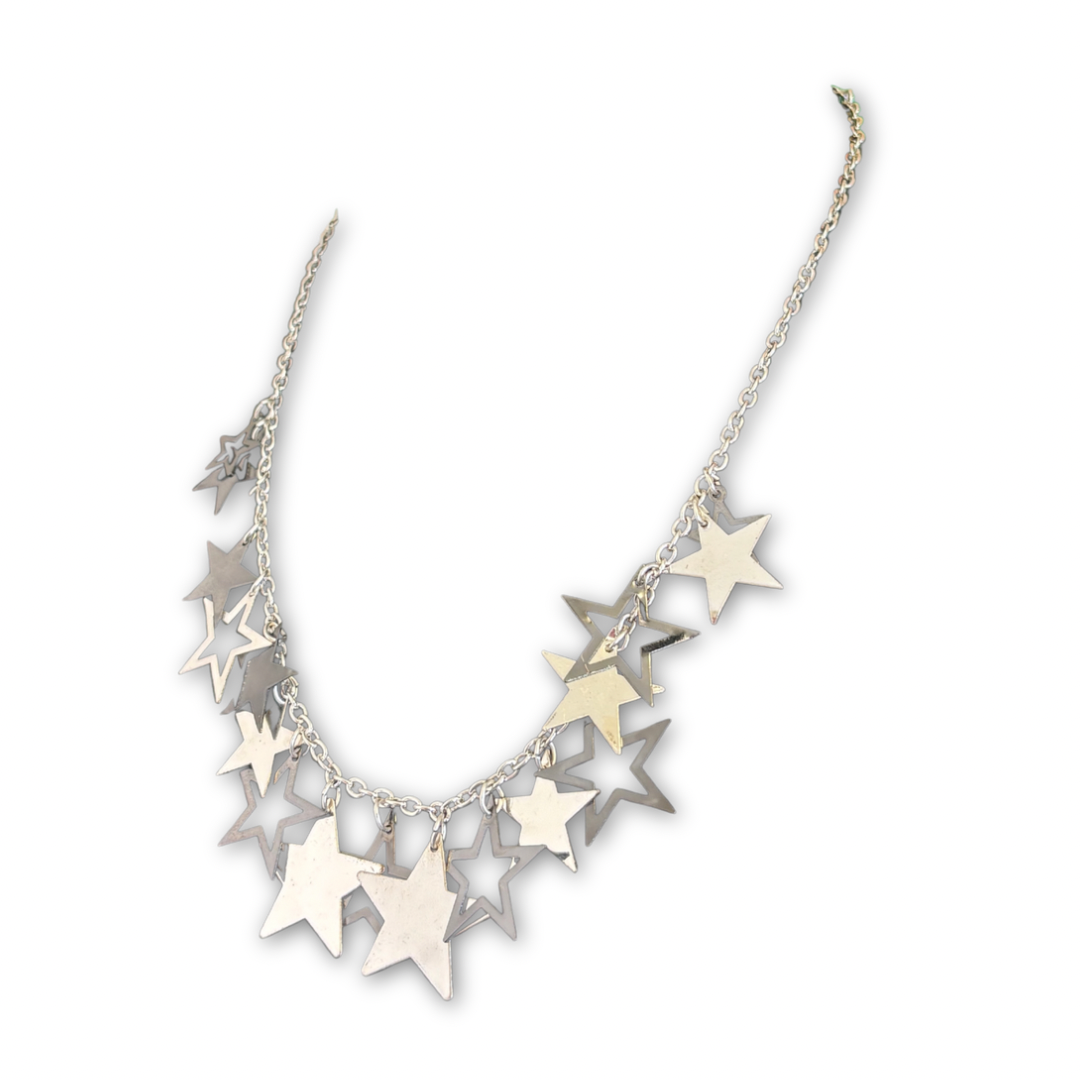 Y2K-Inspired Silver Toned Star Necklace