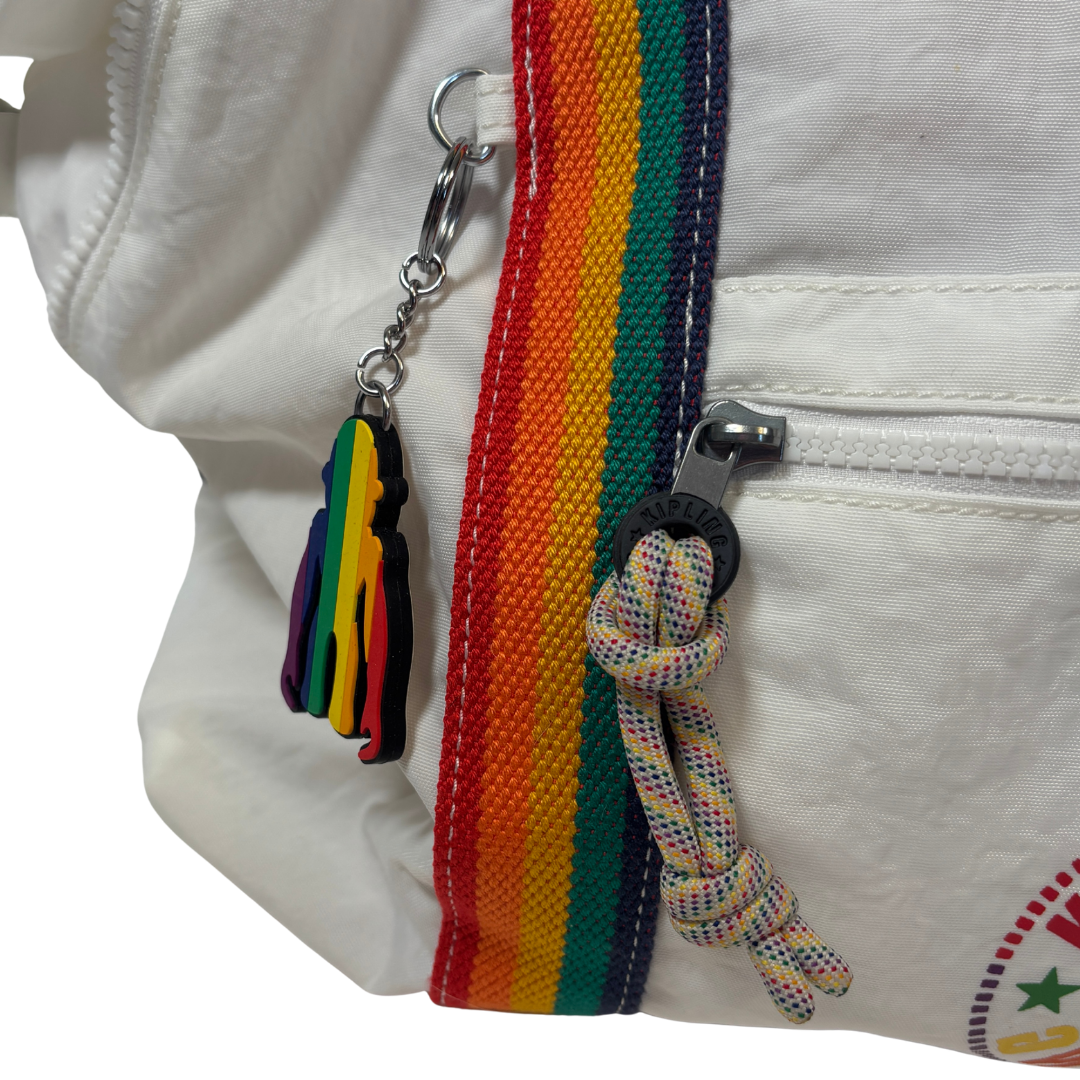 Kipling White and Rainbow Weekender Bag