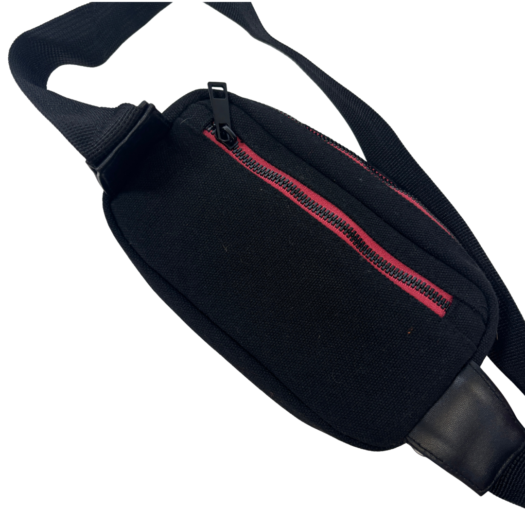 Black Mini Belt Bag with Rainbow Design