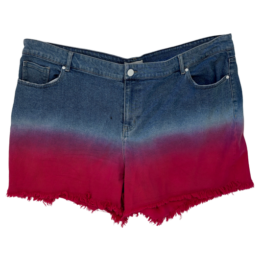 Lane Bryant Pink Dip Dyed Denim Boyfriend Shorts