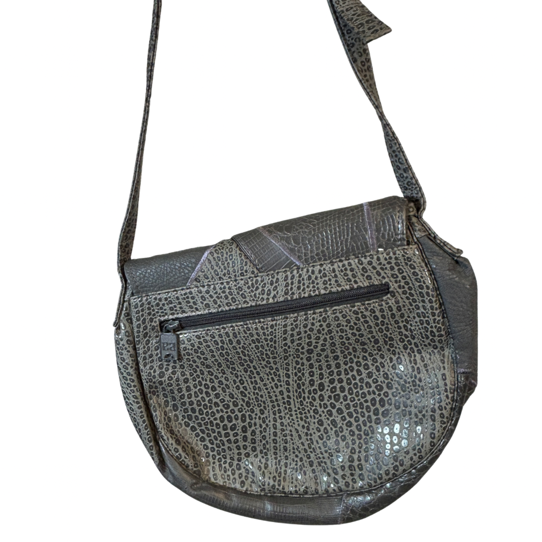 Vintage Faux Animal Skin Purse with Gold Details