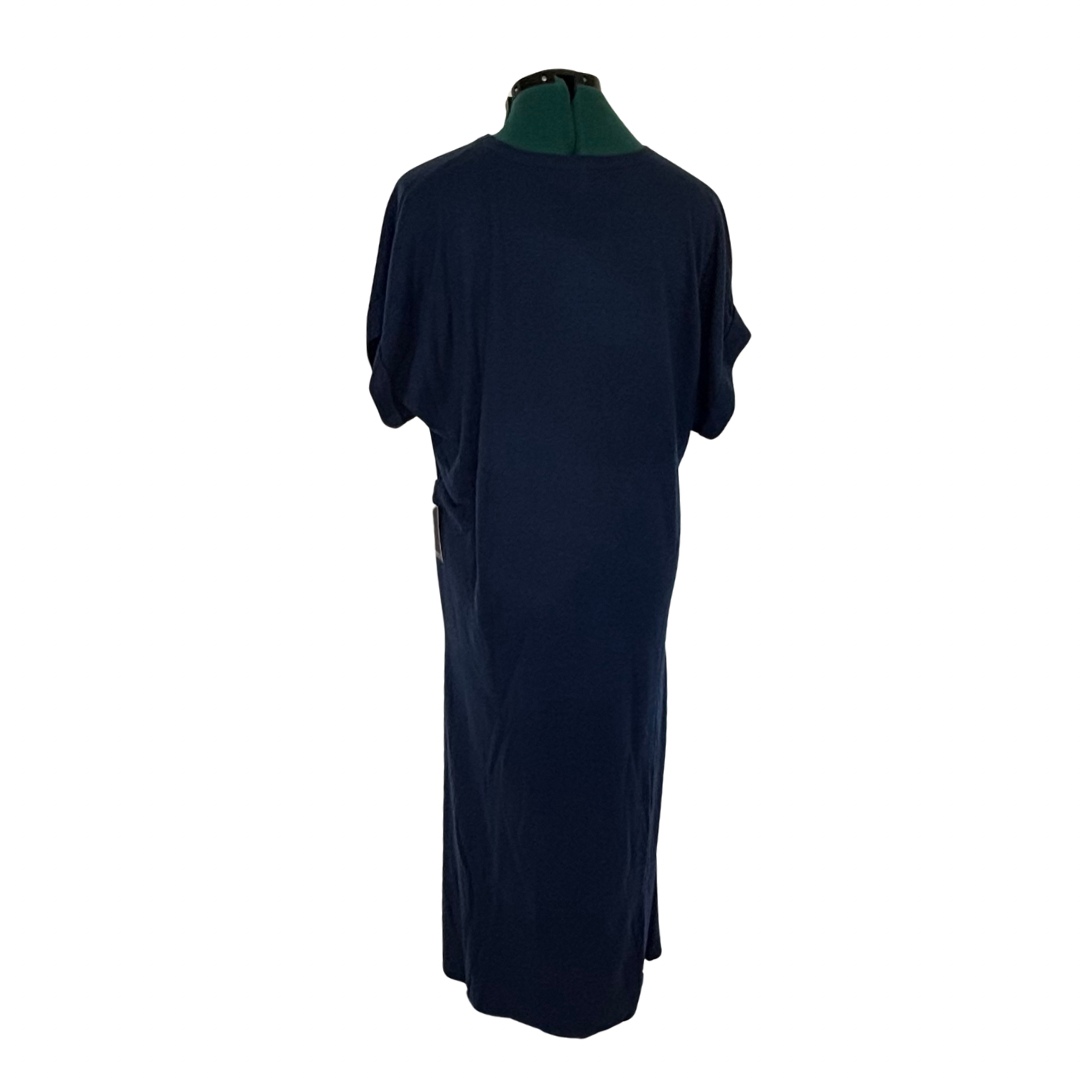 Eloquii Navy Knit Midi Dress with Wrap Belt NWT