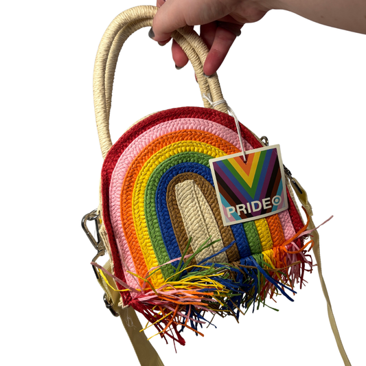 Target Take Pride Rainbow Raffia Handbag NWT