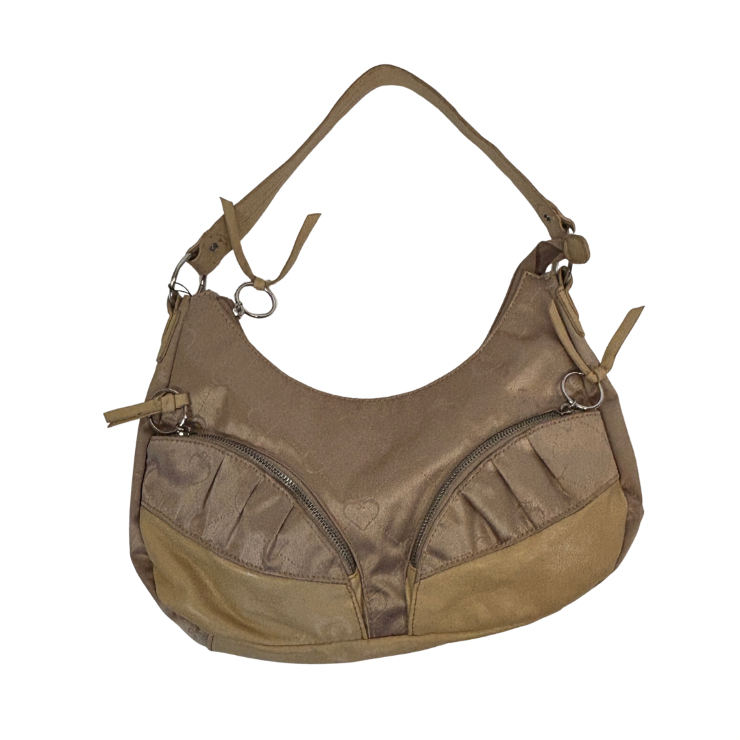 Vintage Candies Y2K Gold Satin Shoulder Bag