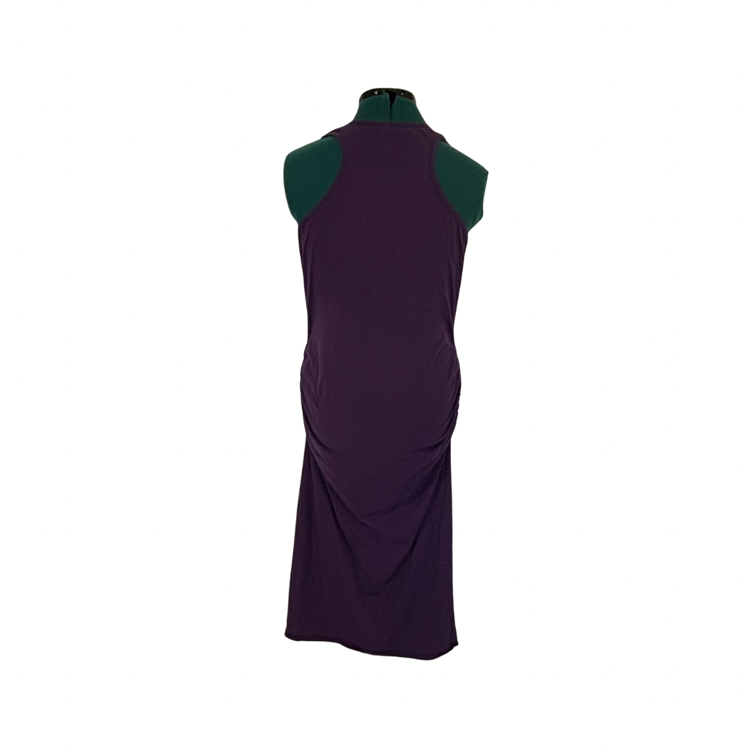 Purple Sleeveless Midi Bodycon Dress