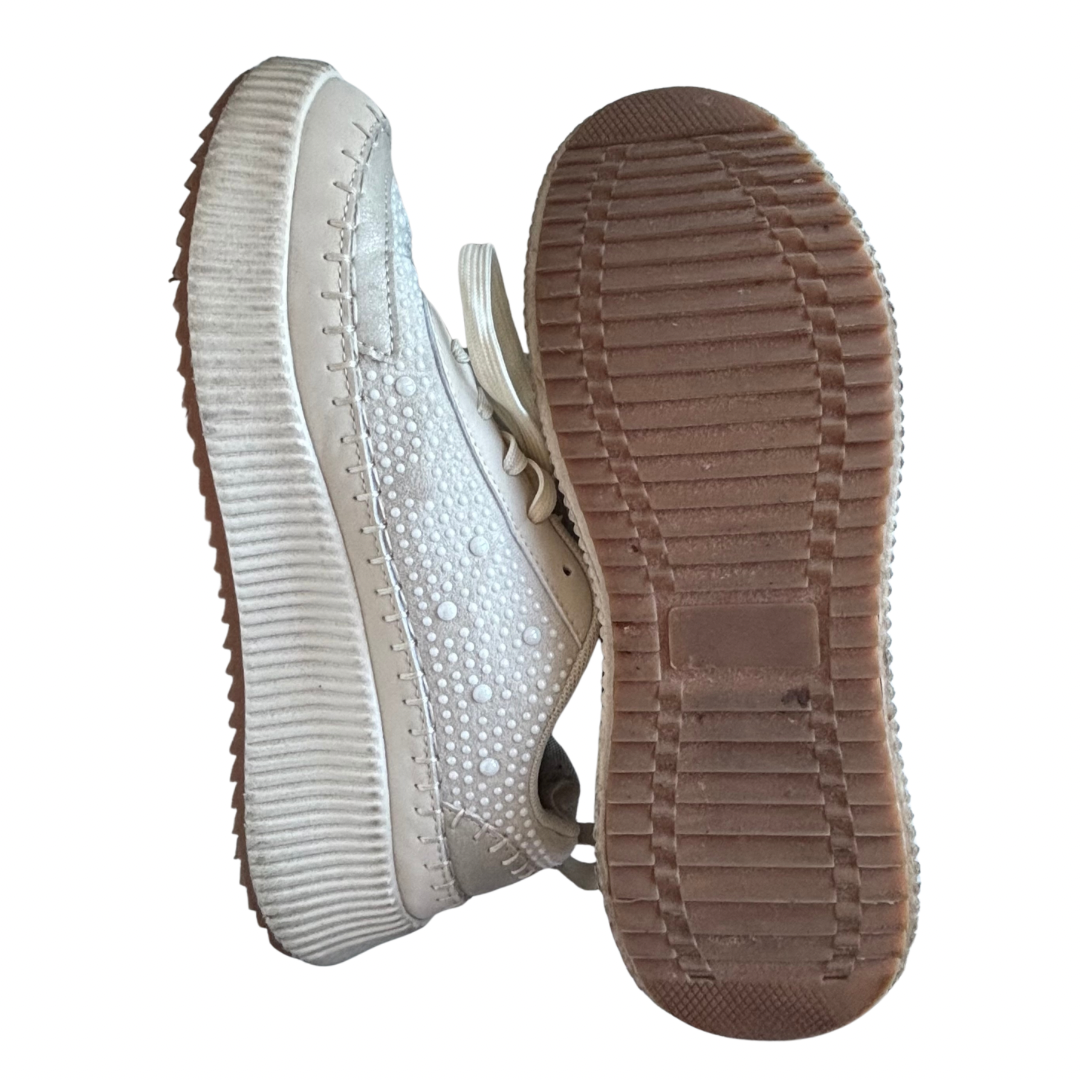 White Pearl Covered Platform Sneakers (Size 9.5)