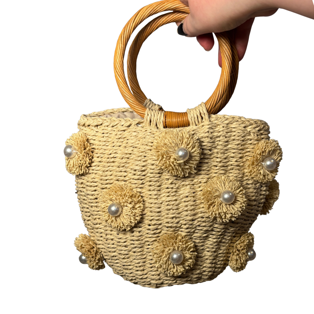 Mini 3D Flower Straw Bag