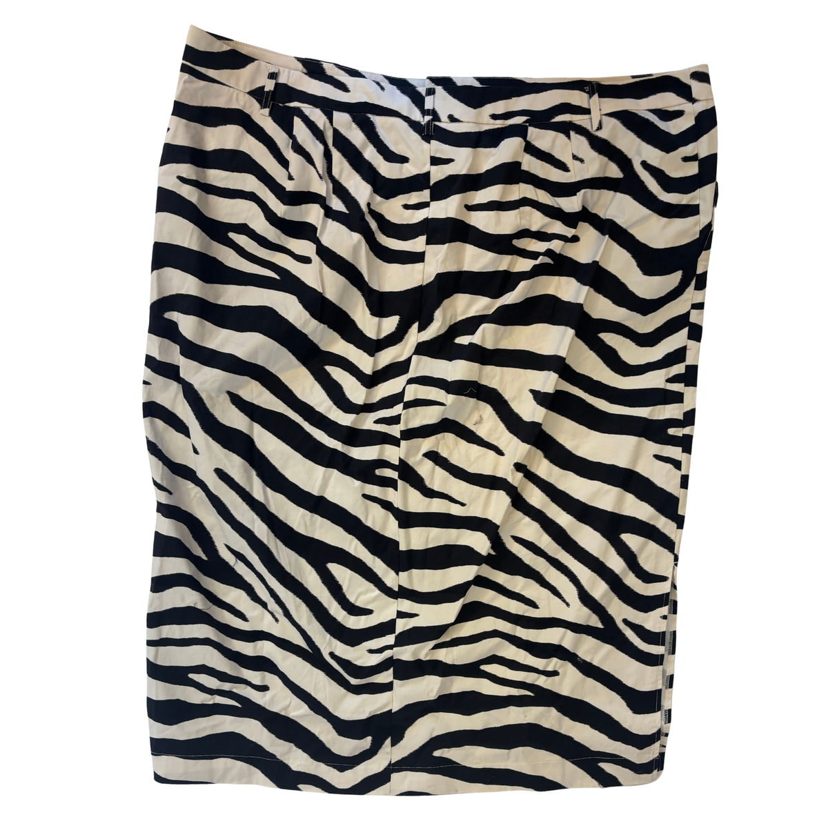 Eloquii Black and White Zebra Print Midi Skirt