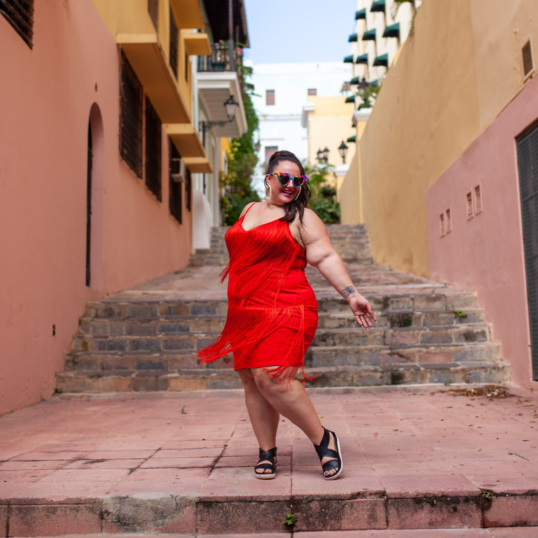 PrettyLittleThing Red Fringe Dress