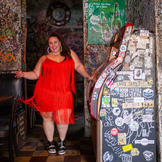 PrettyLittleThing Red Fringe Dress