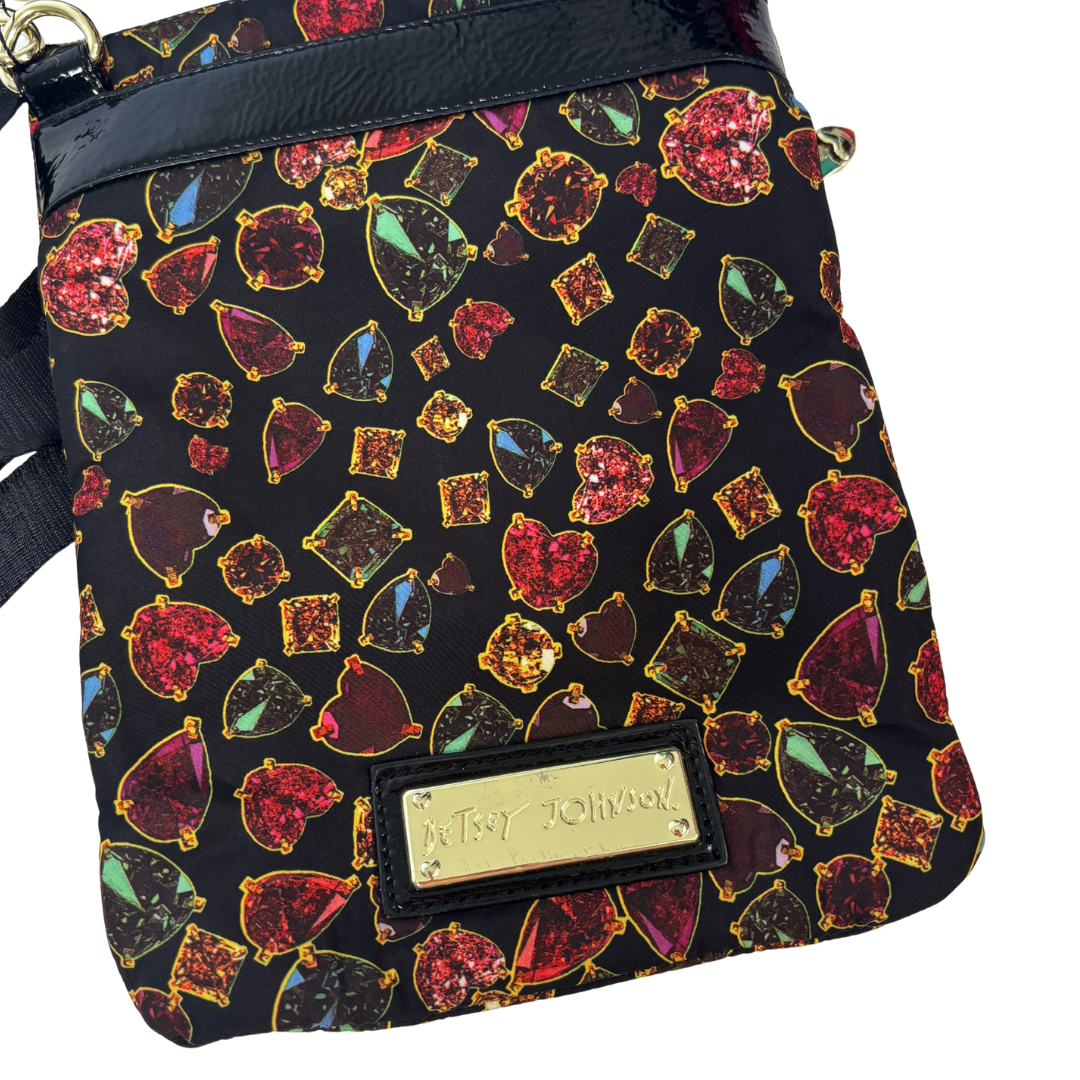 Vintage McBling Betseyville by Betsey Johnson Jewel Print Cross Body Bag