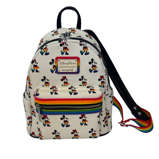 Disney x Loungefly Mickey and Minnie Rainbow Pride Mini Backpack