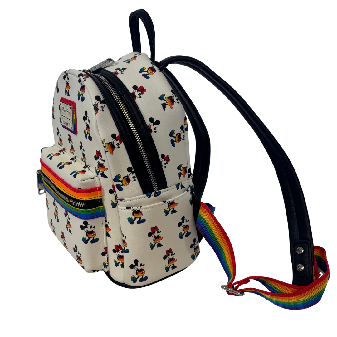 Disney x Loungefly Mickey and Minnie Rainbow Pride Mini Backpack