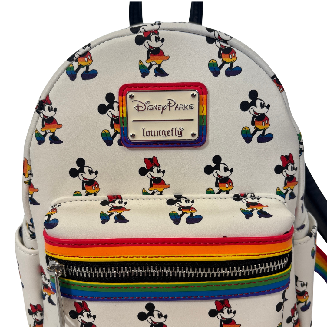 Disney x Loungefly Mickey and Minnie Rainbow Pride Mini Backpack