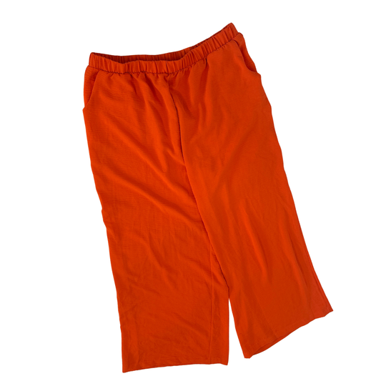 Orange Wide Leg Pull-On Pants