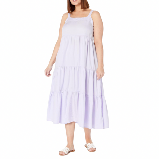 Dusty Purple Sleeveless Midi Dress