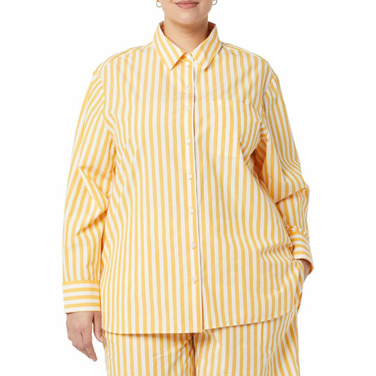 Yellow Striped Button Down and Shorts Coord