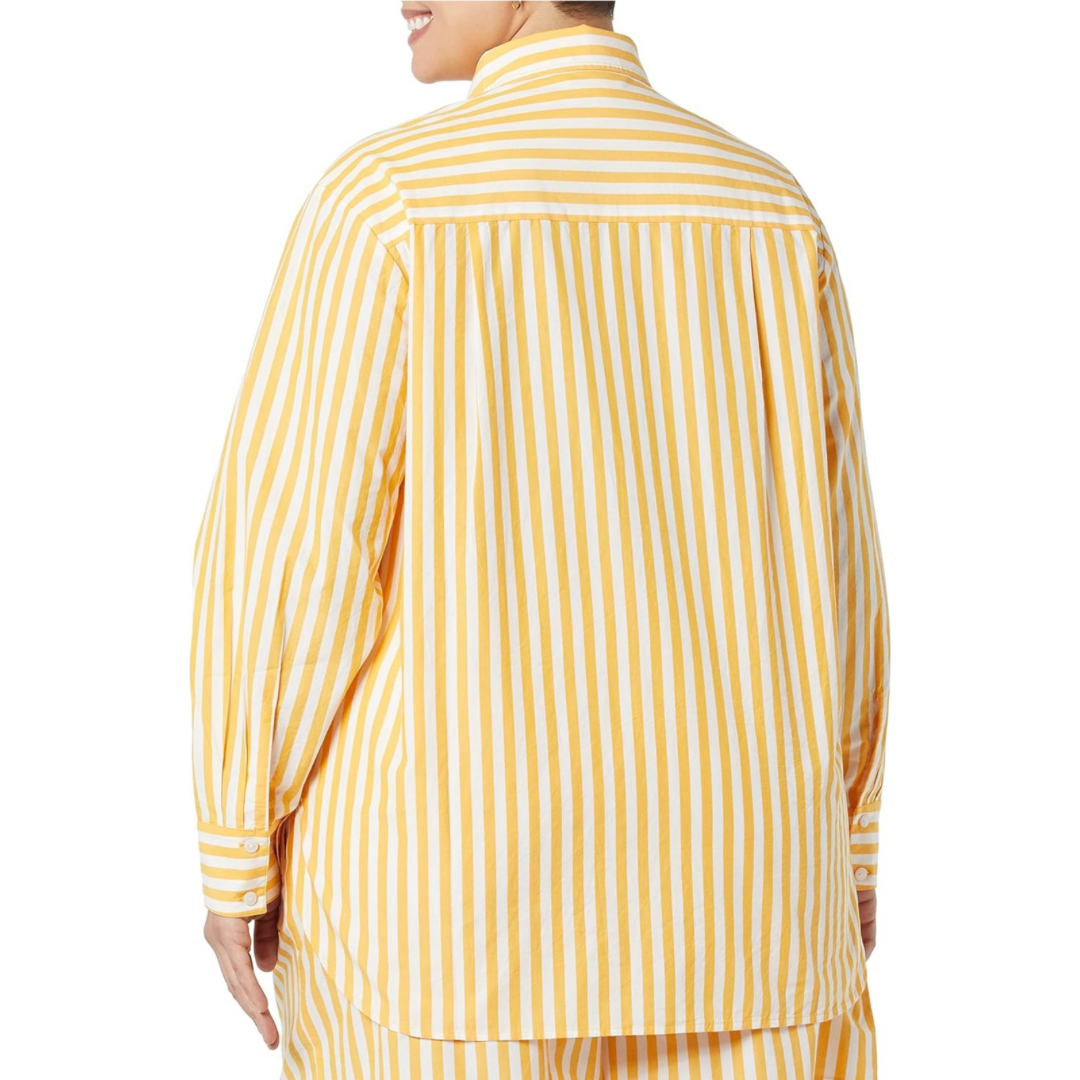 Yellow Striped Button Down and Shorts Coord