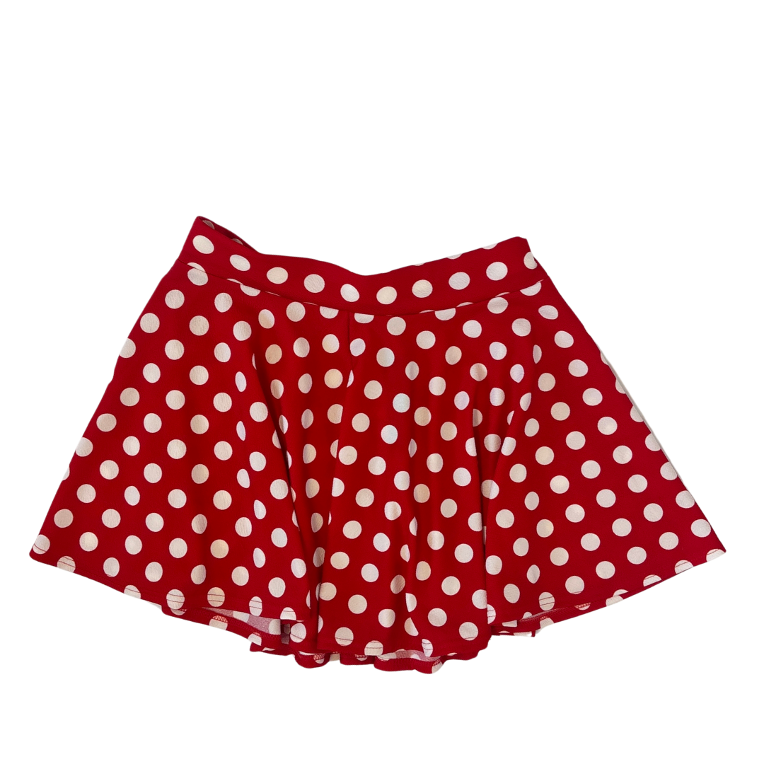 Red and White Polka Dot Micro Mini Skater Skirt