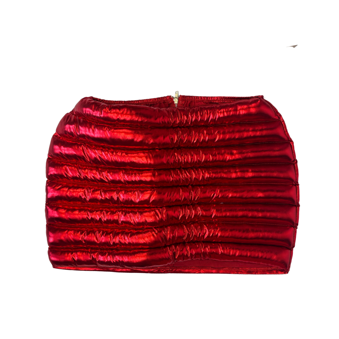 Red Puffer Mini Skirt