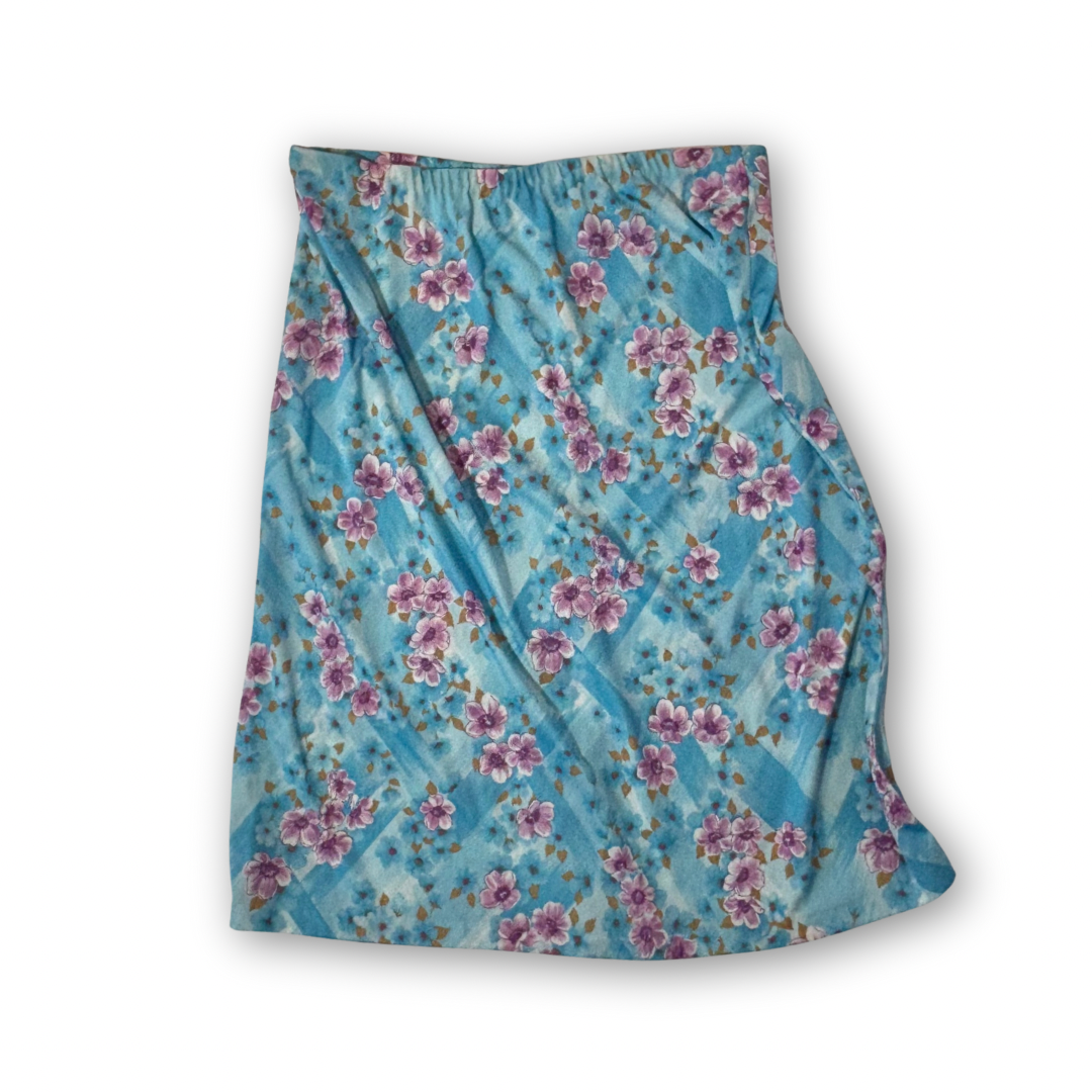 Vintage Blue with Purple Floral Skirt
