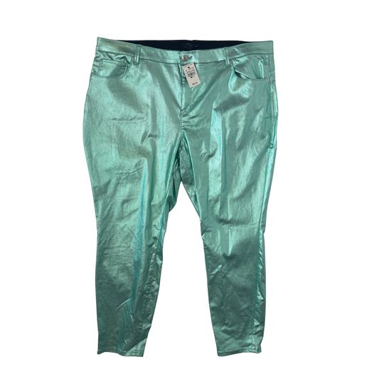 Mint Green Metallic "Denim" Pants NWT