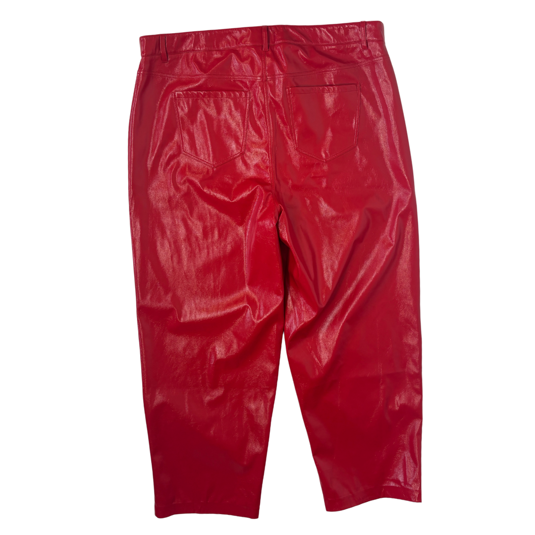 Eloquii Red Faux Leather Pants