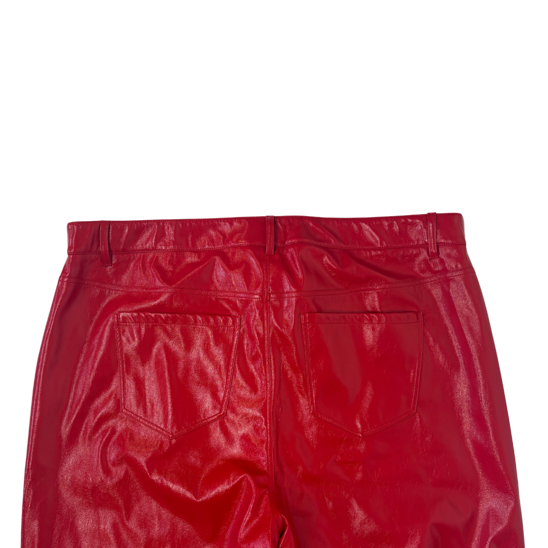 Eloquii Red Faux Leather Pants