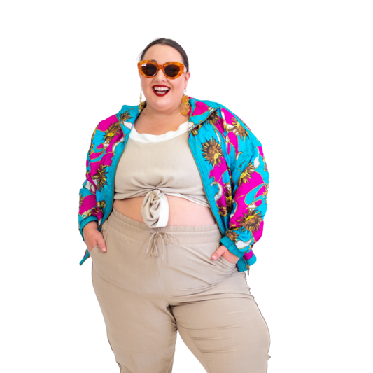 Vintage Bold Spirit Sun Print Windbreaker