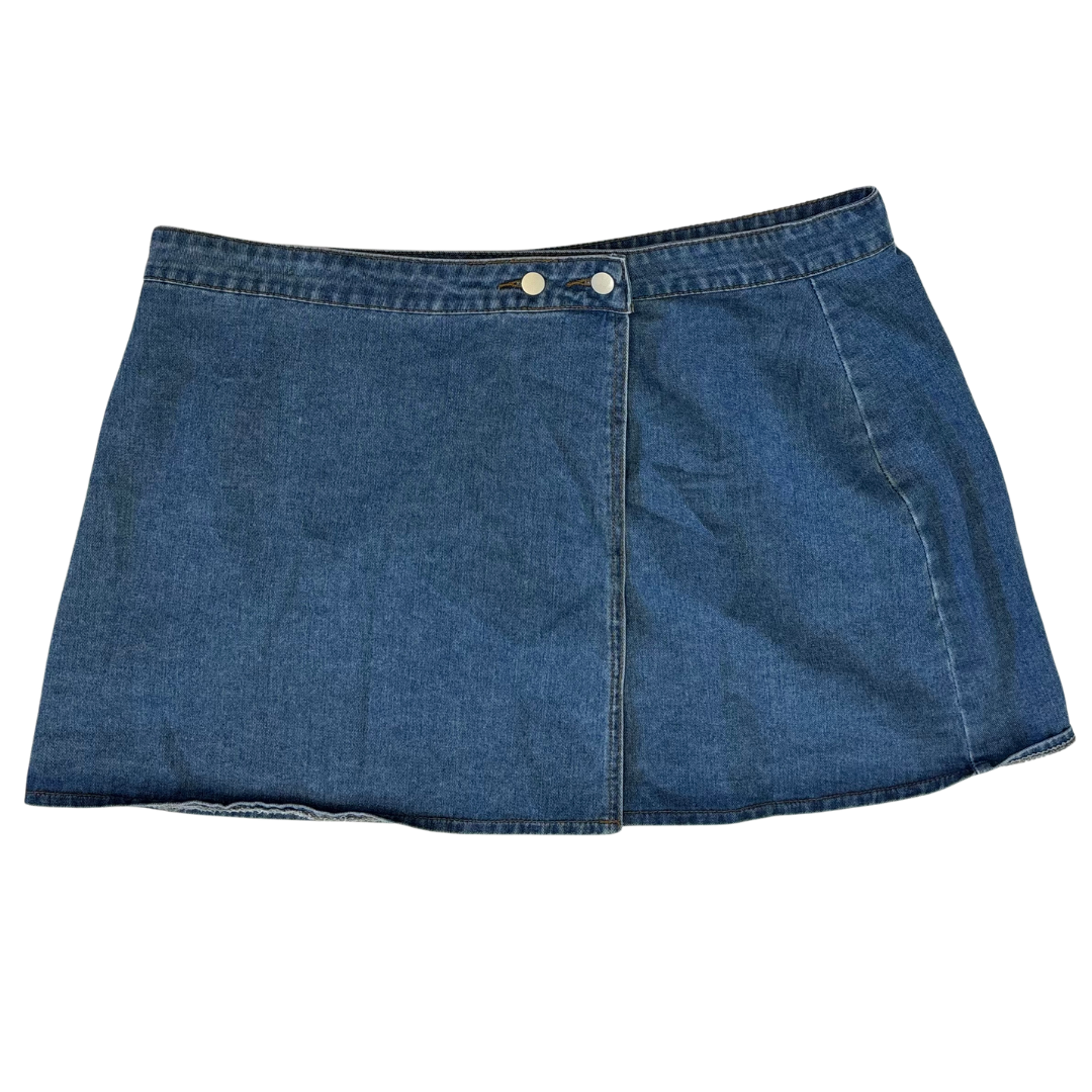 Denim Wrap Mini Skirt