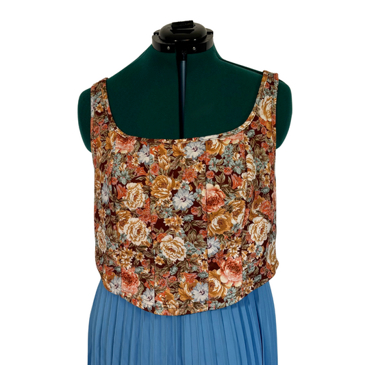 Floral Bustier Style Cropped Tank