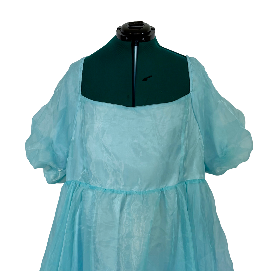 Jessa Kae Collection Blue Puff Sleeve Wendy Dress