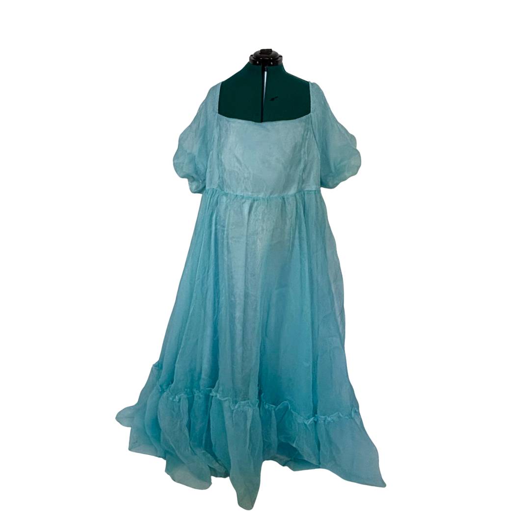 Jessa Kae Collection Blue Puff Sleeve Wendy Dress
