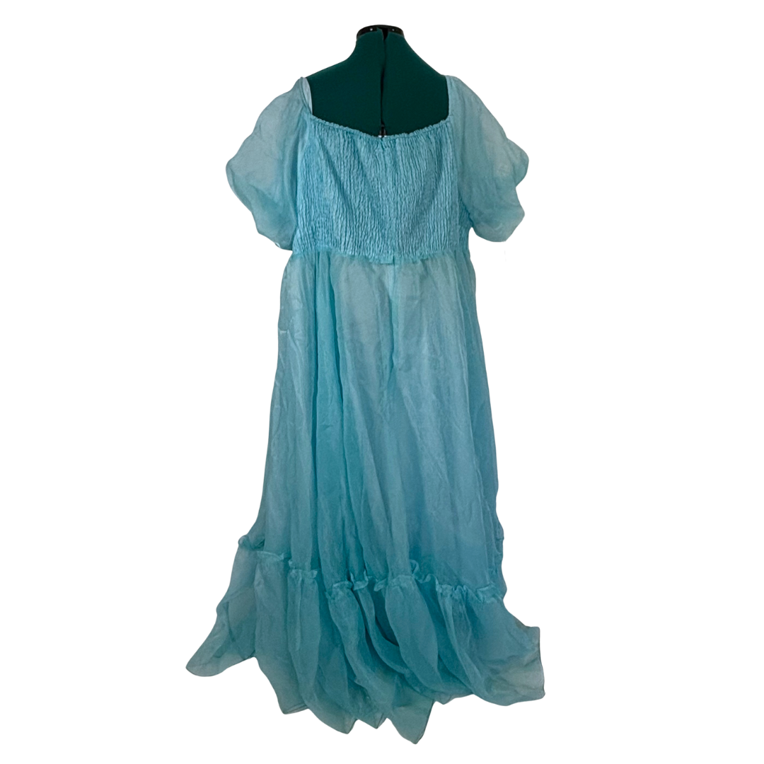 Jessa Kae Collection Blue Puff Sleeve Wendy Dress