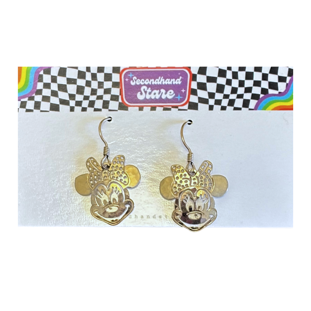 Vintage Disney Silver Minnie Mouse Earrings