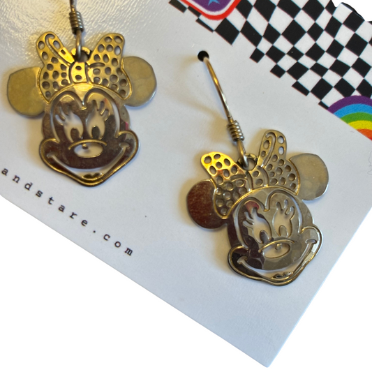 Vintage Disney Silver Minnie Mouse Earrings