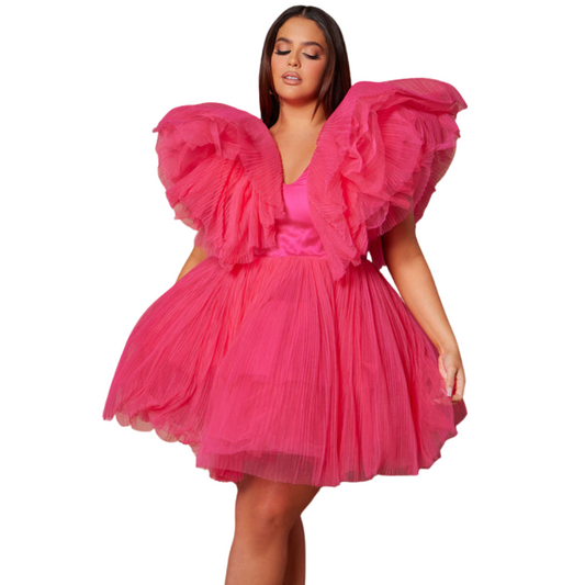 Campy Pink Tulle Mini Dress NWT