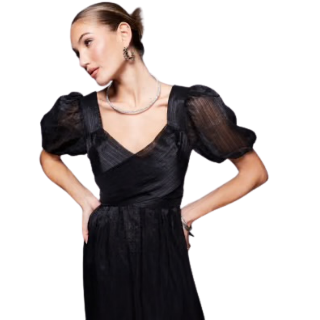 Lulu’s Black Puff Dress