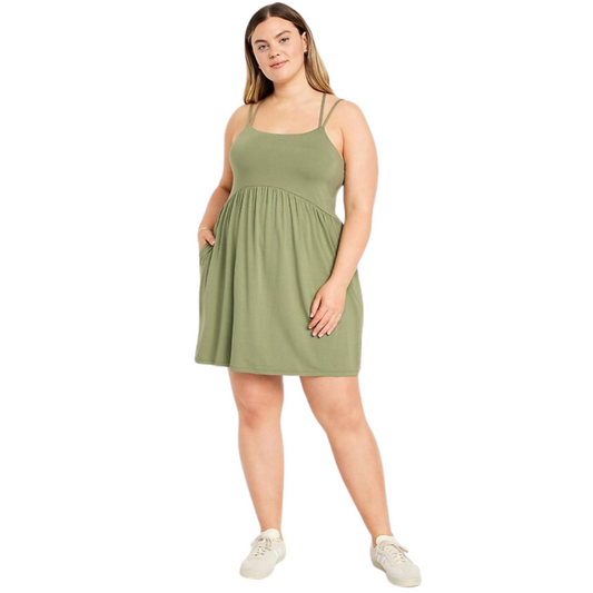 Olive Green Mini Tank Dress NWT