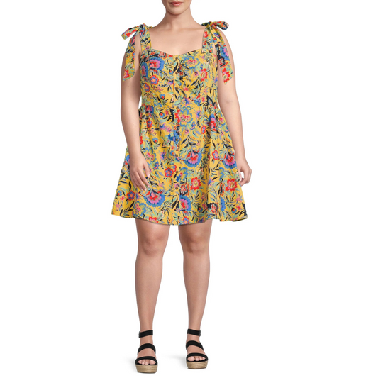 Yellow Floral Mini Dress