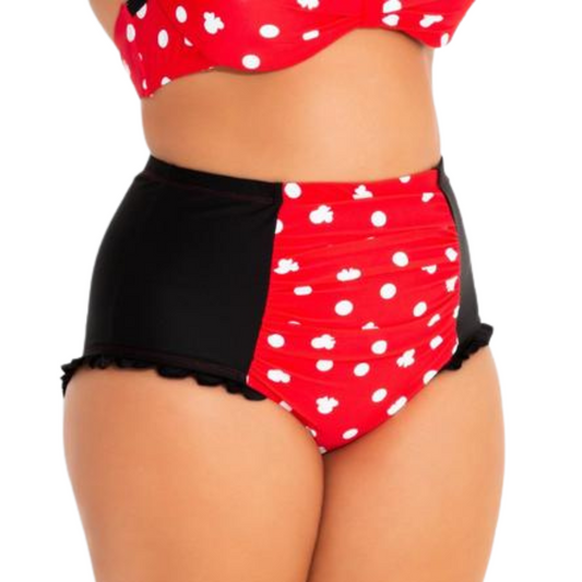 Disney X Hot Topic Vintage Style Minnie Mouse High Waisted Bikini Bottoms