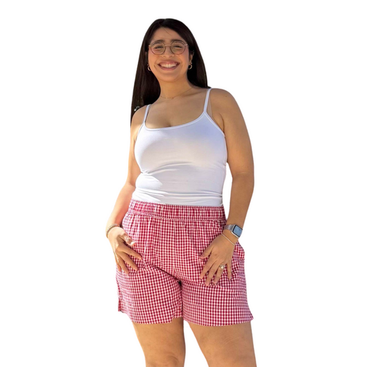 Shiny by Nature Red Gingham Boxer Shorts