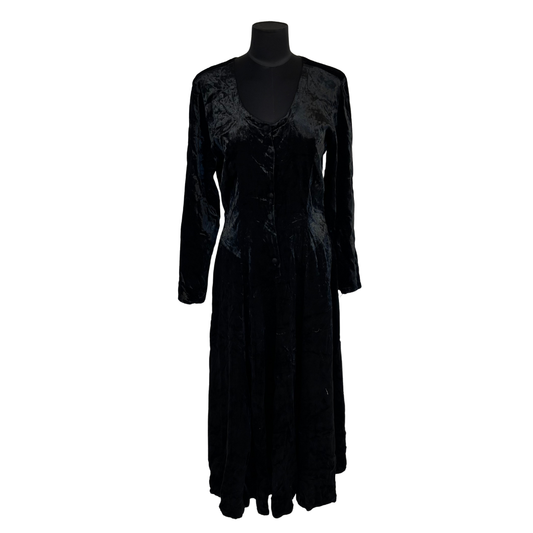 Vintage Black Velvet Midi Dress