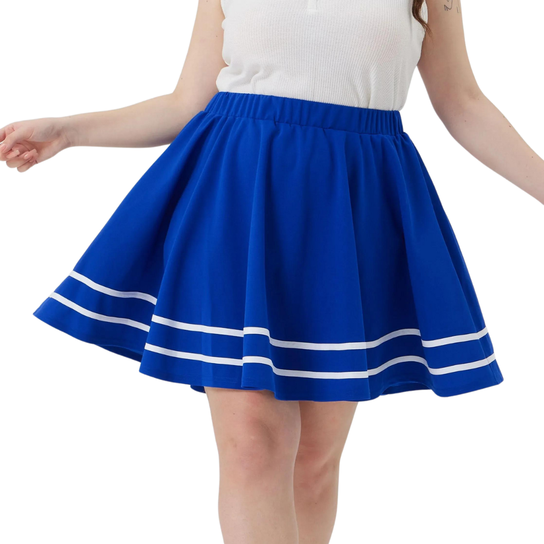 Royal Blue Circle Skirt with White Trim