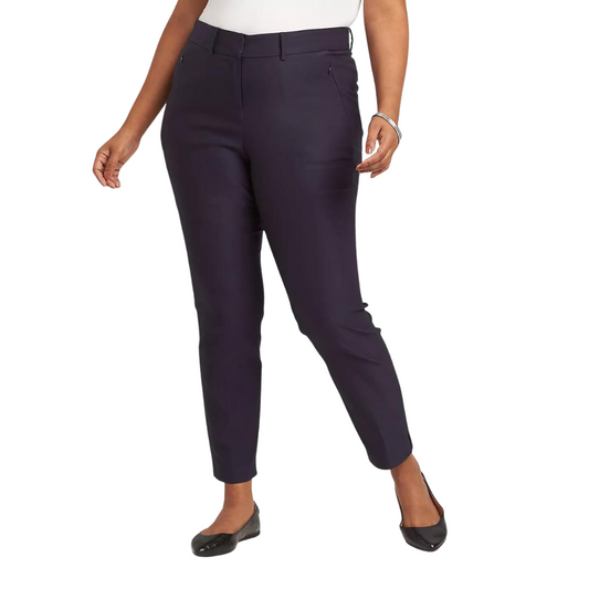 Navy Slim Straight Ankle Pants