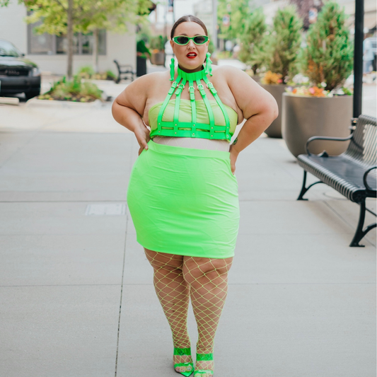 Boohoo Lime Green Mini Bodycon Skirt