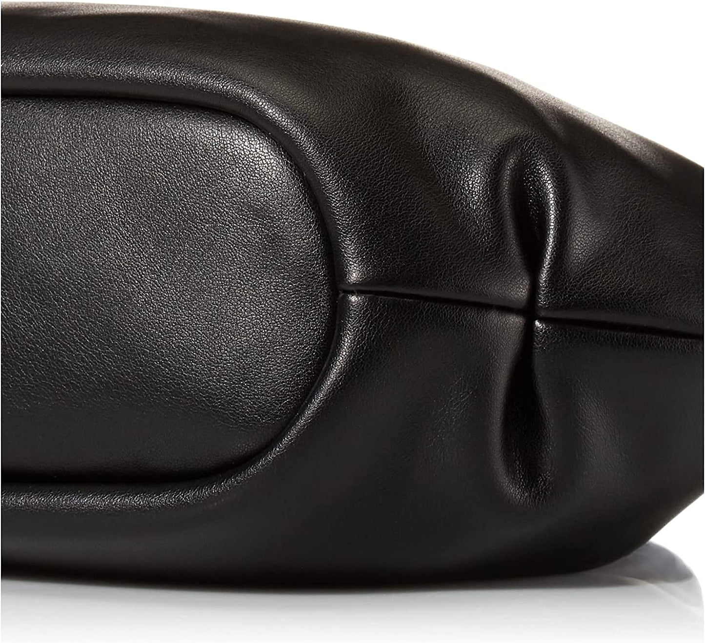 Black Faux Leather Top Handle Bag