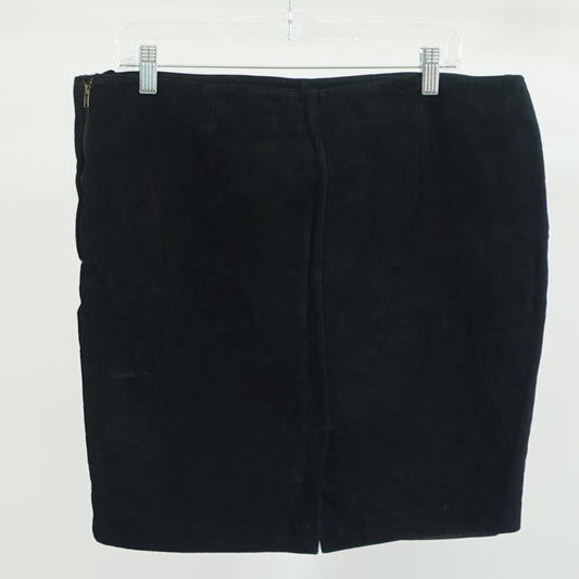 Vintage Black Real Leather Mini Skirt