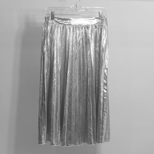 Pleated Disco Midi Skirt
