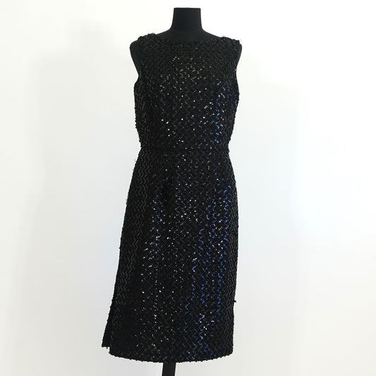 Vintage Black Sequin Sleeveless Dress